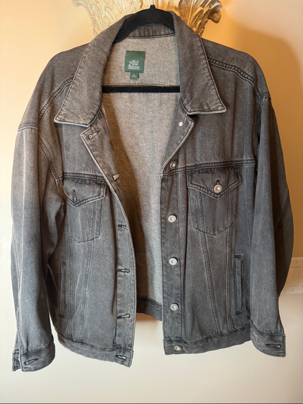 wild fable Men's Washed Gray Denim Jacket